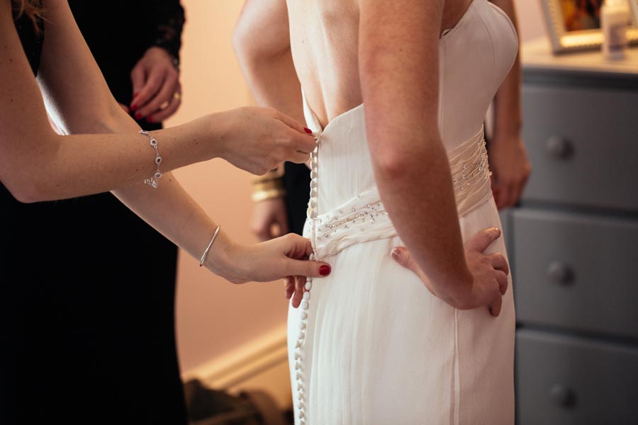 Bridal wedding preparation dress.