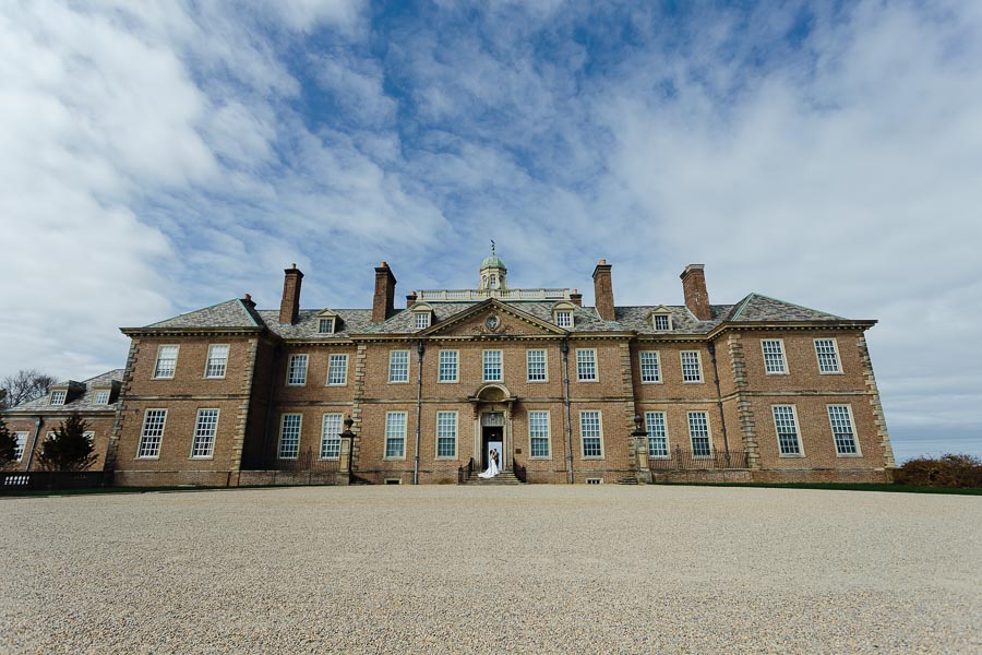 Crane estate wedding front facade.