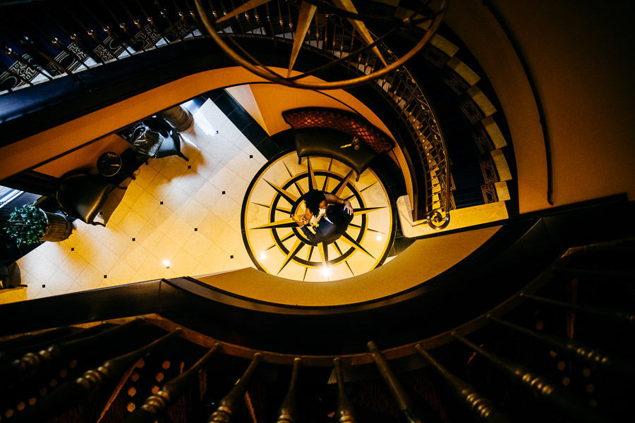 Hotel marlowe wedding staircase dance.
