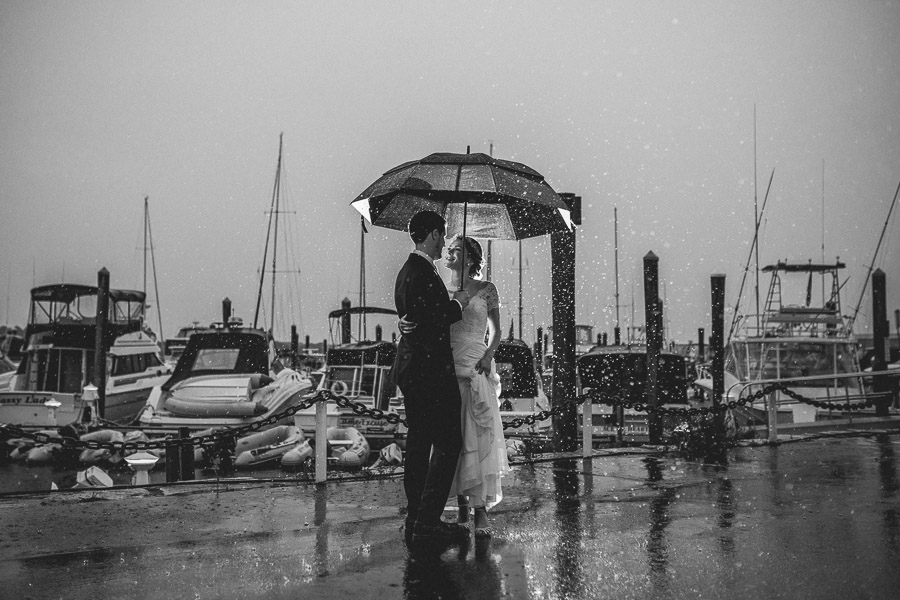 New England rainy day wedding.