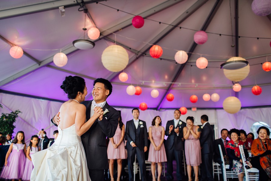 Quincy granite links tent wedding.