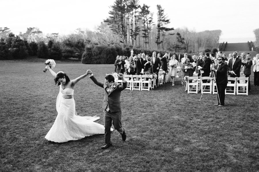 Rk crane estate wedding ceremony exit.