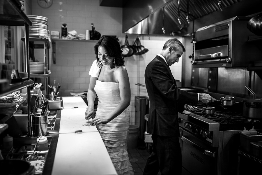 Small intimate restaurant chefs wedding newton Massachusetts.